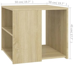 Mesa de apoio 50x50x45 cm derivados de madeira carvalho sonoma