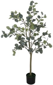HOMCOM Eucalipto Artificial 120 cm Planta Artificial Decorativa Grande Árvore Artificial de Interior com 230 Folhas Verde