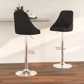 vidaXL Bancos de bar 2 pcs tecido preto