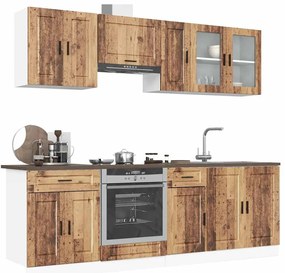 vidaXL 8 peças armário de cozinha conjunto Kalmar madeira velha