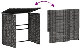 Sofá de jardim forma de L c/ mesa e almofadões vime PE cinzento