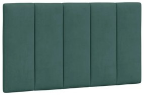 Cama com colchão 90x200 cm veludo verde-escuro