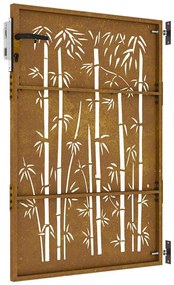 Portão de jardim 85x125 cm aço corten design bambu