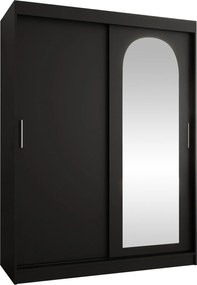 Roupeiro Hartford 502, Preto, 200x150x62cm, 125 kg, Portas para roupeiro: Deslizante, Número de prateleiras: 5, Número de prateleiras: 5