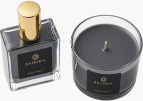 Ambientador em spray e vela perfumada Silent Night, conjunto de 2 (tangerina, noz-moscada, louro)