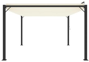 Gazebo com telhado de persiana 3x4 m tecido creme e alumínio
