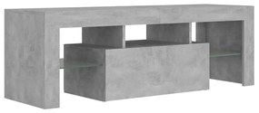 Móvel de TV com luzes LED 120x35x40 cm cinzento cimento