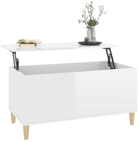 Mesa centro 90x44,5x45 cm derivados de madeira branco brilhante