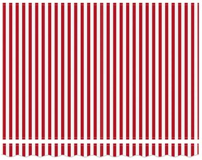 Toldo Retrátil Manual Listrado Vermelho e Branco 350x250 cm