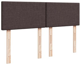 Cama com molas/colchão 160x200 cm tecido castanho-escuro