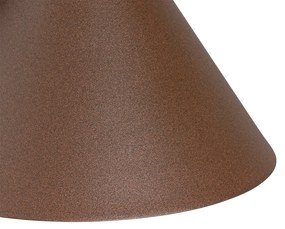 Candeeiro de parede industrial exterior cone marrom enferrujado IP44 - Natas Industrial