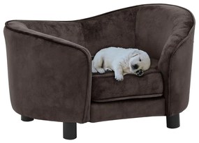 vidaXL Sofá para cães 69x49x40 cm pelúcia castanho