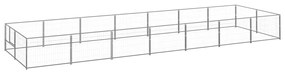 vidaXL Canil para cães 14 m² aço prateado