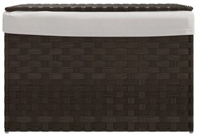 Cesto roupa suja c/ tampa 55,5x35x34 cm vime PE castanho-escuro