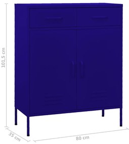 Armário de arrumação aço 80x35x101,5 cm azul-marinho