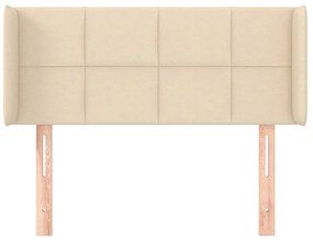 Cabeceira de cama c/ abas tecido 83x16x78/88 cm creme