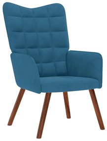 Cadeira de descanso veludo azul