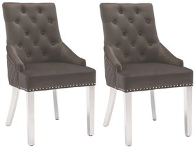 vidaXL Cadeiras de jantar 2 pcs veludo cinzento-escuro
