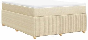 Cama com molas/colchão 140x200 cm tecido cor creme