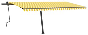 Toldo retrátil manual independente 500x300 cm amarelo e branco