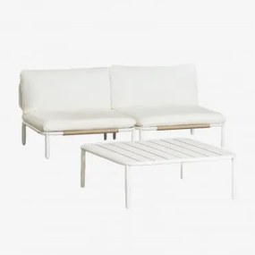 Sofá de jardim modular de 2 peças e mesa de centro - Sklum
