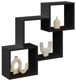 Armário de parede 78x18x71 cm derivados de madeira preto