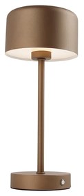 LED Candeeiro de mesa moderno castanho recarregável - Poppie Candeeiro de mesa moderno castanho recarregável - Poppie Moderno