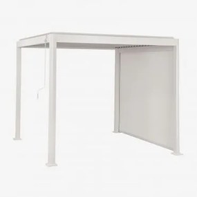 Pérgola Bioclimática De Alumínio Com Lâminas E Toldo Lateral Druvia Gardénia Branco & Pérgula De 3x3 M Com 1 Toldo De 3 M - Sklum