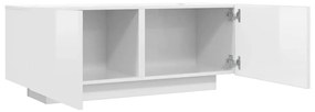 Móvel de TV 100x35x40 cm contraplacado branco brilhante