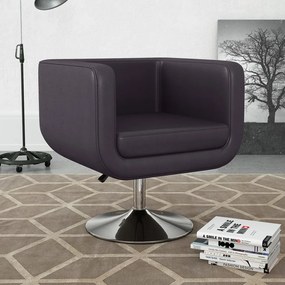 282120 vidaXL Poltrona giratória couro artificial castanho