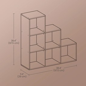 Estante com 6 compartimentos de 29 x 97,5 x 97,5 cm branca