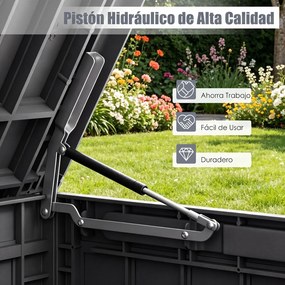 Baú de Arrumação de Exterior, 132 x 61 x 65 cm, Capacidade de 455 L, Preto