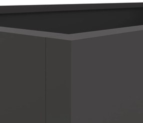 Vaso/floreira 62x47x46 cm aço preto
