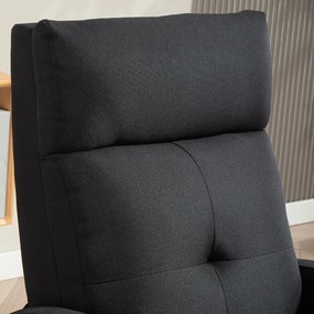 Poltrona Relax Reclinável até 155° Poltrona Reclinável Manual para Pessoas com Altura Inferior 195 cm 67x87x98 cm Preto