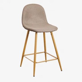 Banqueta Alta Glamm Madeira Natural & Toupeira & ↑65 Cm - Sklum