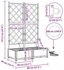 Vasos de Jardim Treliça Branco 80 x 40 x 126 cm Plástico