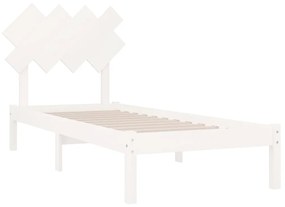 Estrutura de cama 90x200 cm madeira maciça branco