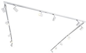 Sistema de calhas moderno monofásico com 14 focos brancos - Jeana