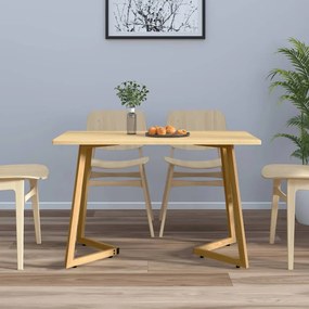 vidaXL Mesa de jantar 120x60x74 cm MDF e ferro castanho-claro