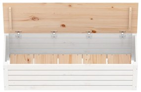 Caixa de arrumação 109x36,5x33cm madeira de pinho maciça branco