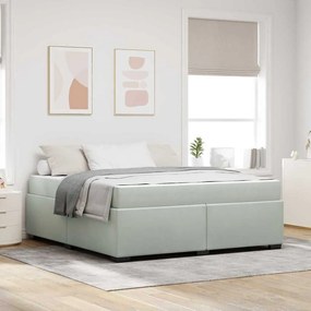vidaXL Estrutura de cama com colchão Cinzento-claro 180 x 200 cm