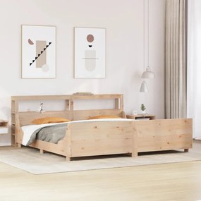 vidaXL Cama sem colchão 200x200 cm madeira de pinho maciça