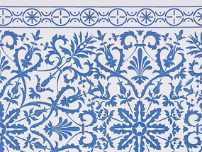 Conjunto de 3 acessórios de casa de banho em cerâmica azul e branca CARORA Beliani