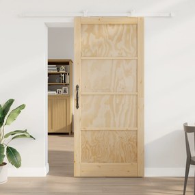 Porta Deslizante vidaXL com Conjunto de Ferragens 'ORKDAL'Madeira Maci
