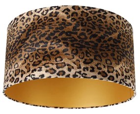 Abajur de veludo estampado de leopardo 50/50/25 interior dourado Clássico / Antigo