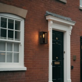 Candeeiro de parede exterior preto com vidro fumê 26 cm IP44 - Charlois