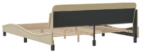 Estrutura de cama sem colchão 160x200 cm tecido cor creme