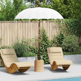 vidaXL Parasol Balinês 260 Creme 180-190 cm Algodão e madeira sólida
