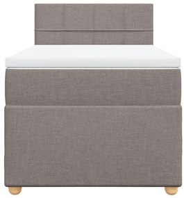 Cama com molas/colchão 90x200 cm tecido castanho-acinzentado