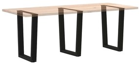 Pernas para mesa de jantar em V 3 peças, preto, 70x(72-73,3) cm, aço